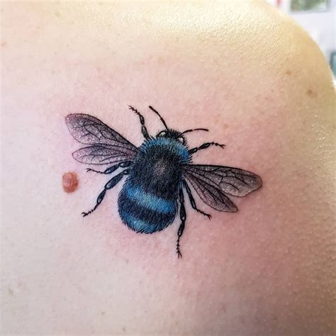 blue bee tattoo